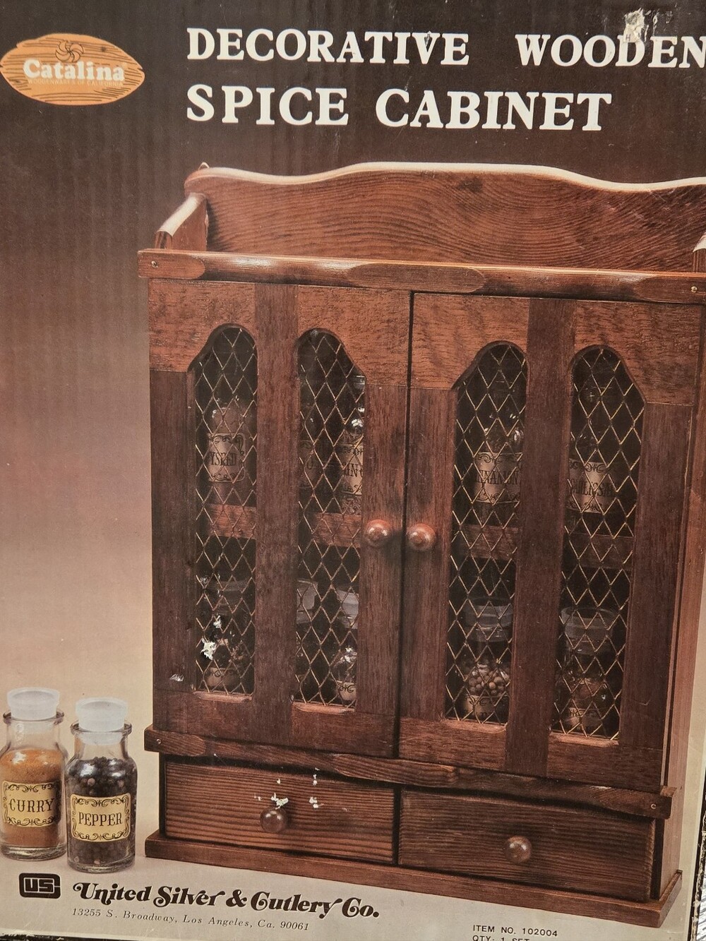 Catalina Dark Brown Wooden Decorative Spice Cabinet
